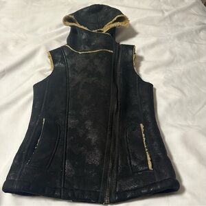 Love Token Black and Tan Hooded Vest